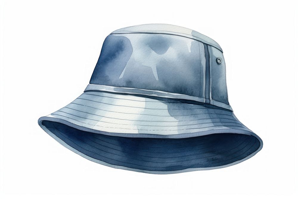Bucket hat, fashion accessory watercolor illustration