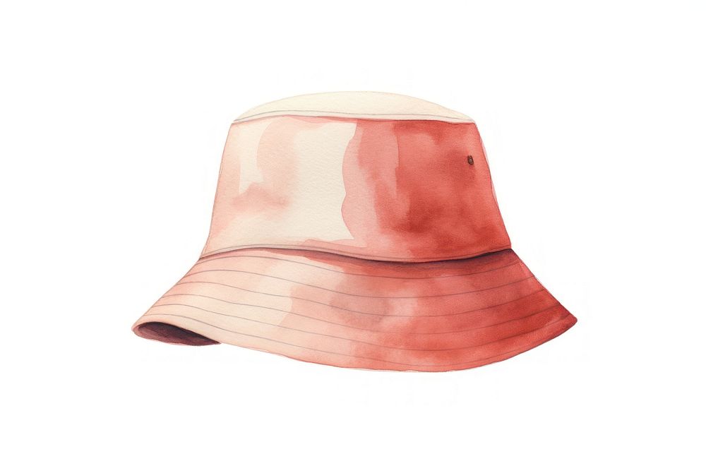 Bucket hat, fashion accessory watercolor illustration