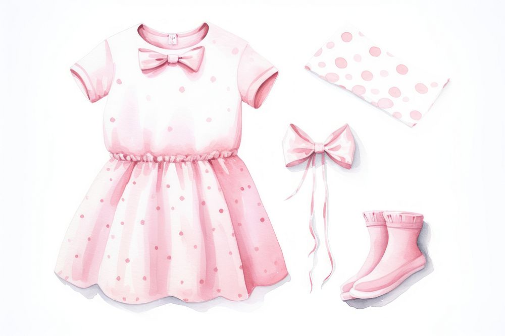 Baby Girl Clothes cute celebration accessories. AI generated Image by rawpixel.