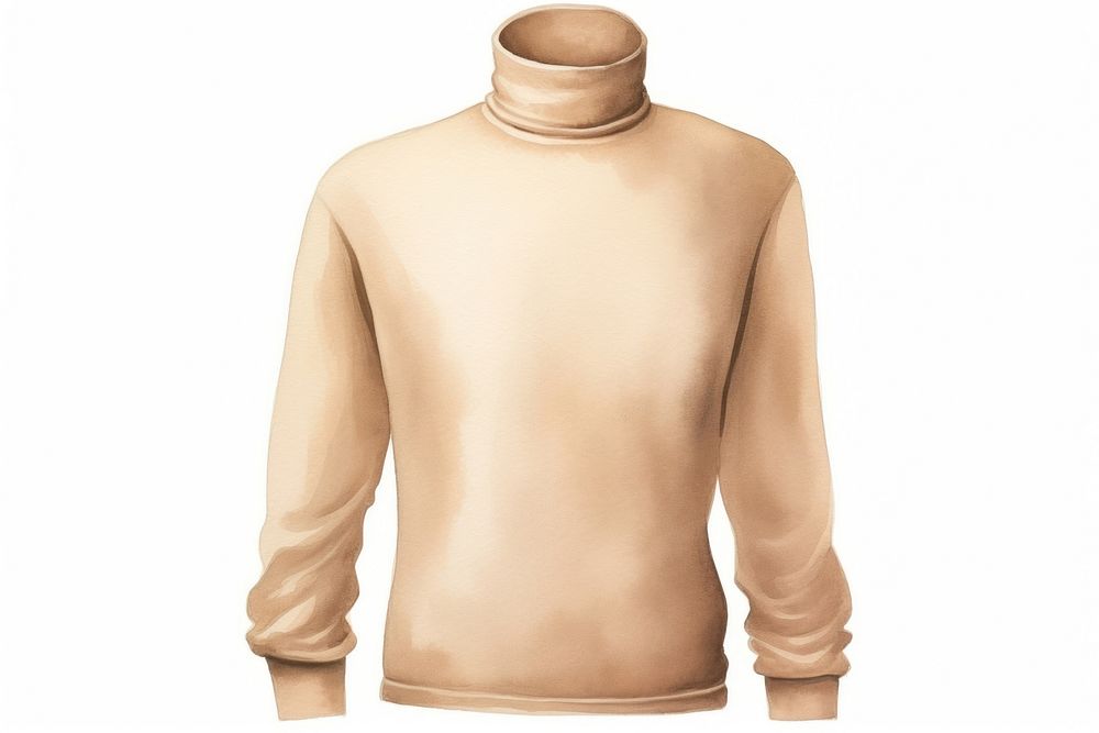 Beige turtleneck sweatshirt sweater sleeve. AI generated Image by rawpixel.