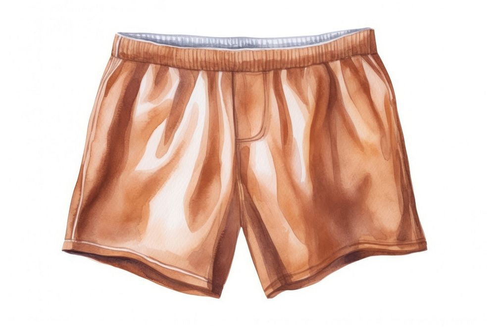 Boxer shorts, watercolor fashion illustration