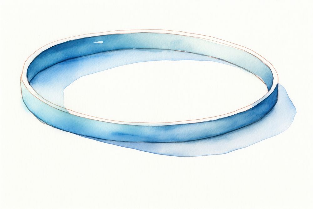 Blue bracelet, fashion accessory watercolor illustration