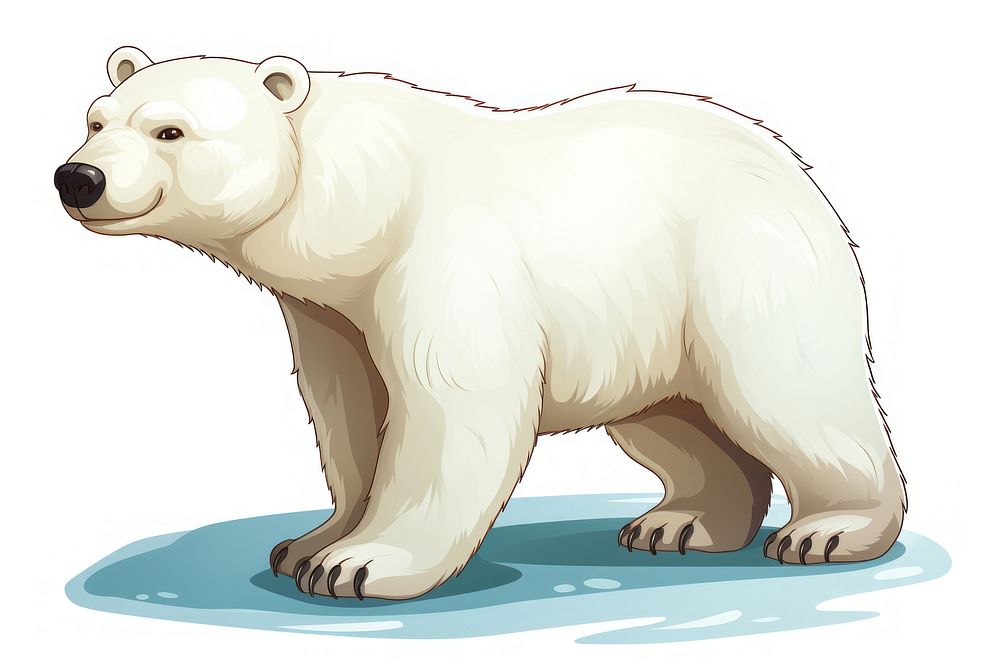 White bear cartoon animal mammal. AI generated Image by rawpixel.