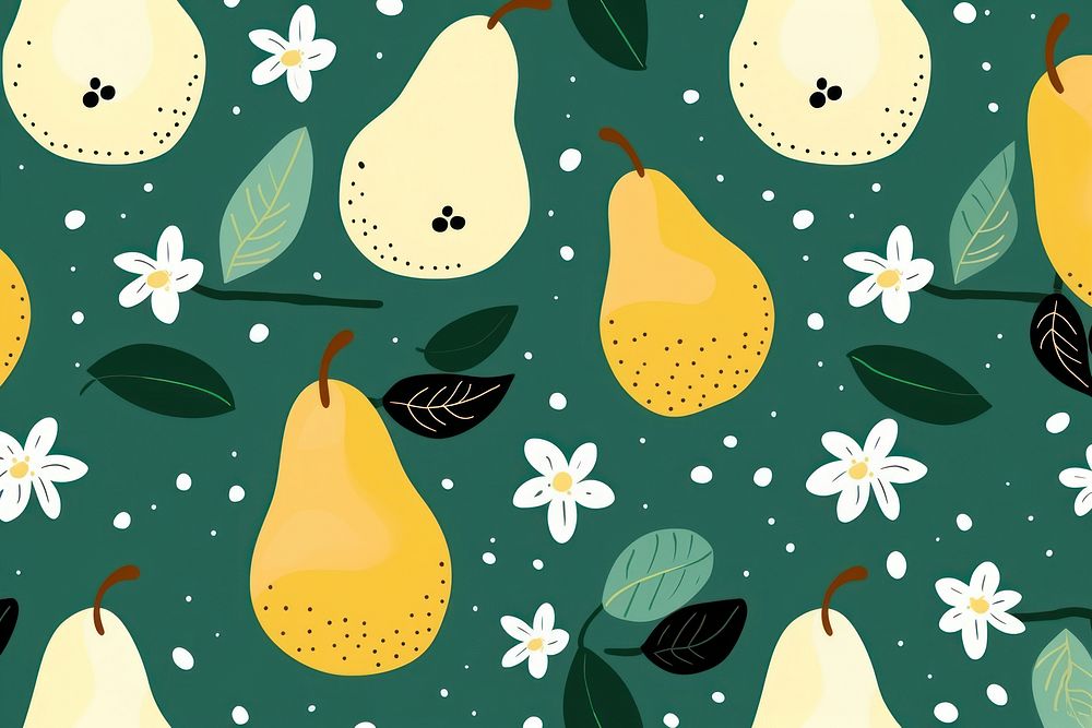 Pattern pear backgrounds fruit. AI generated Image by rawpixel.
