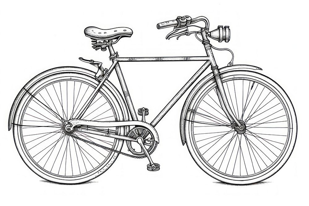 A bicycle vehicle sketch wheel. AI generated Image by rawpixel.