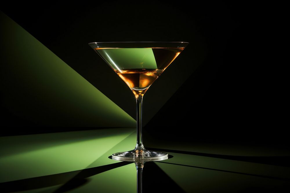 Martini cocktail drink glass light. AI generated Image by rawpixel.
