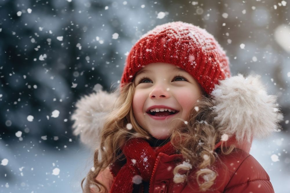 Outdoors snow christmas portrait. AI generated Image by rawpixel.