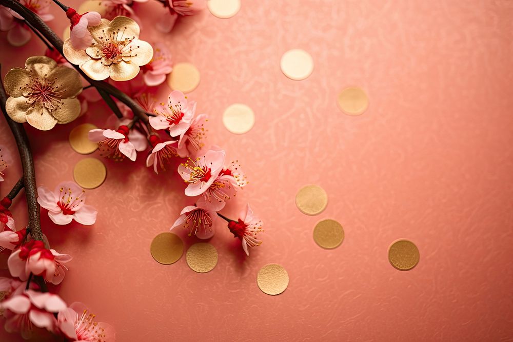 Cherry blossom decoration flower petal. AI generated Image by rawpixel.