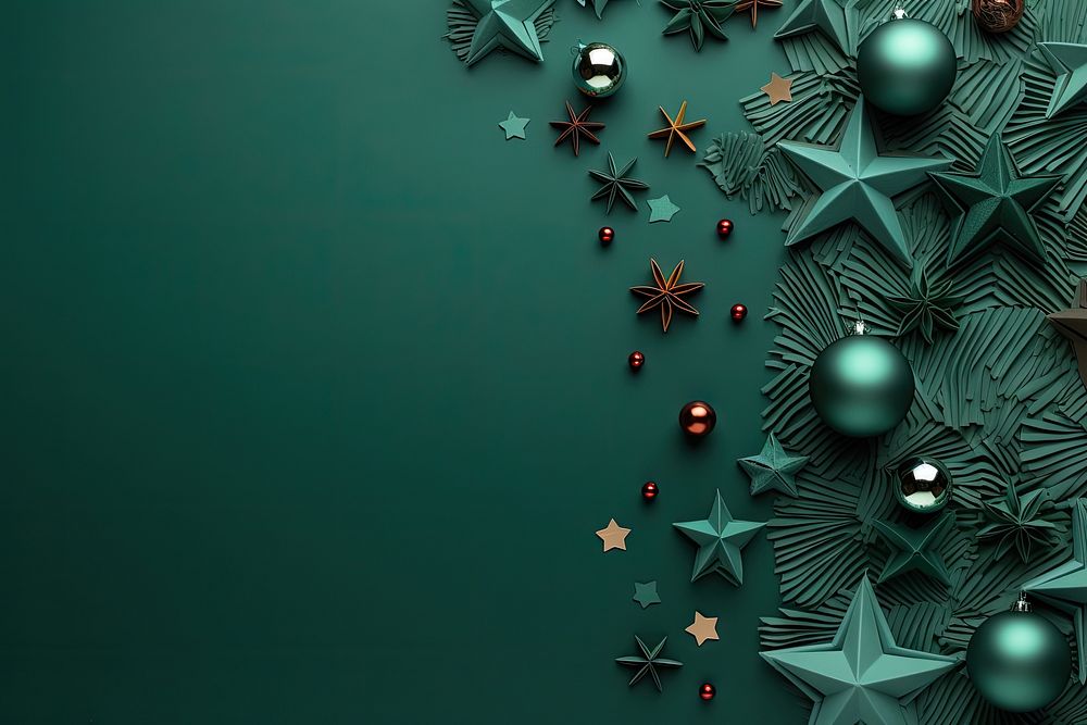 Christmas background backgrounds decoration green. AI generated Image by rawpixel.