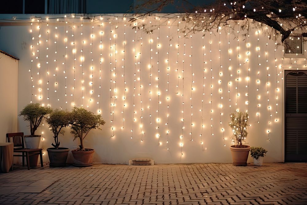House decorated architecture outdoors lighting. AI generated Image by rawpixel.