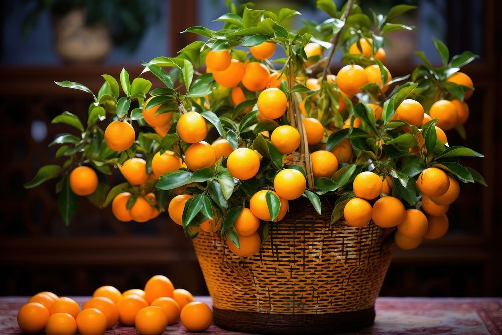 Grapefruit basket plant food. AI generated Image by rawpixel.