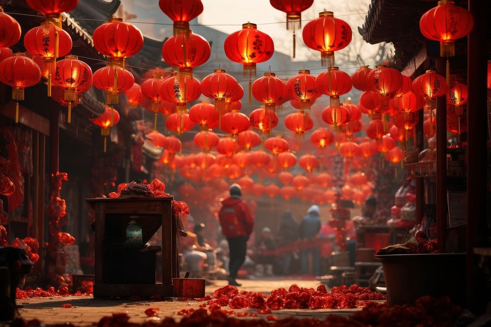 Chinese New Year festival city chinese new year. AI generated Image by rawpixel.