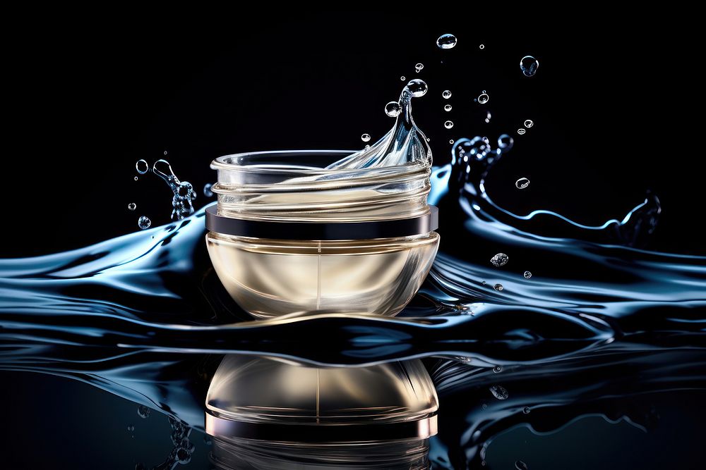 Cream cosmetic reflection glass refreshment. AI generated Image by rawpixel.