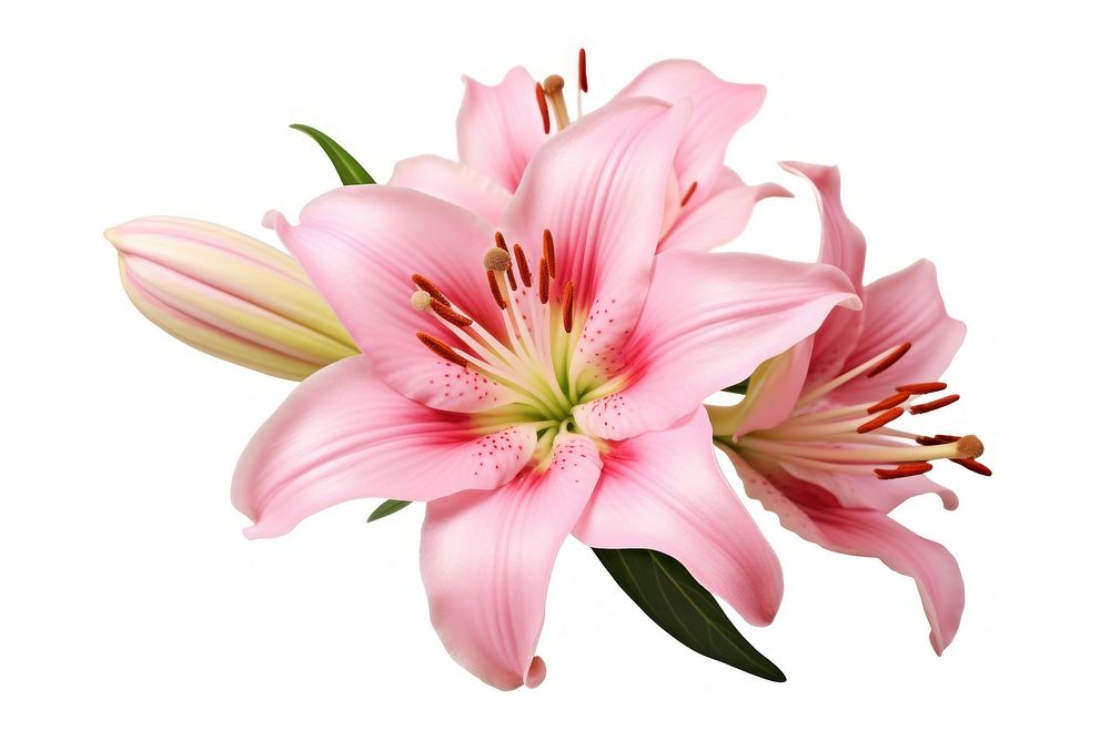 A Pink Lily Flower flower lily blossom. AI generated Image by rawpixel.