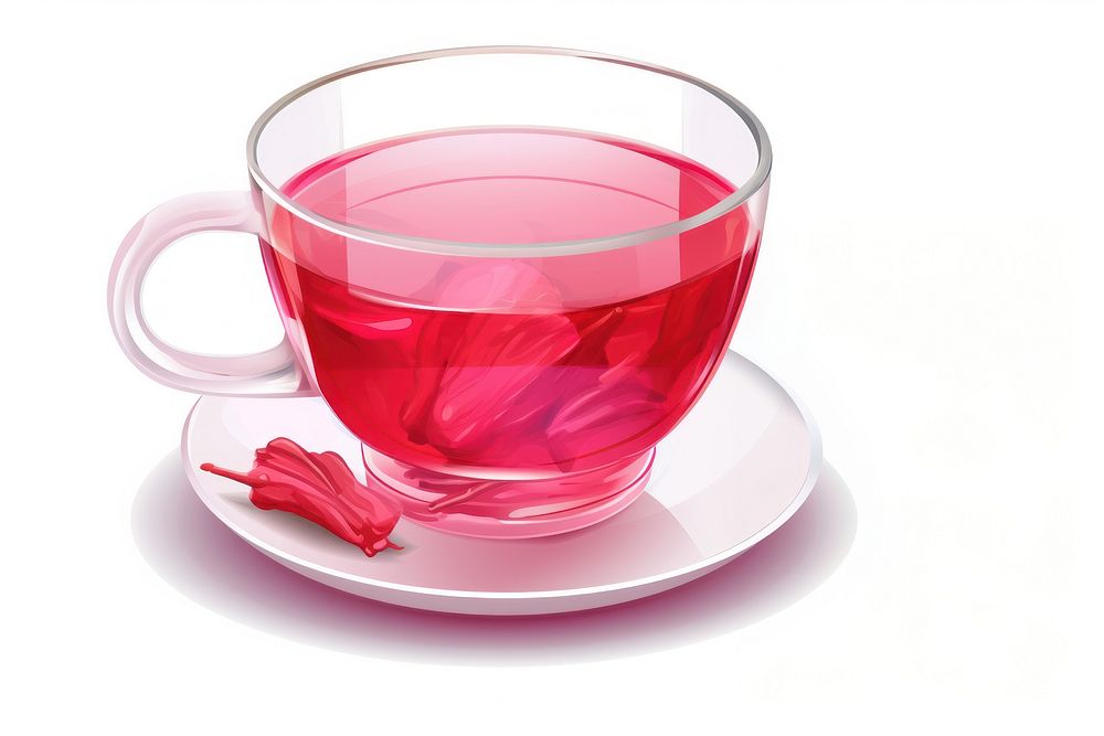 Roselle tea cup saucer drink. AI generated Image by rawpixel.