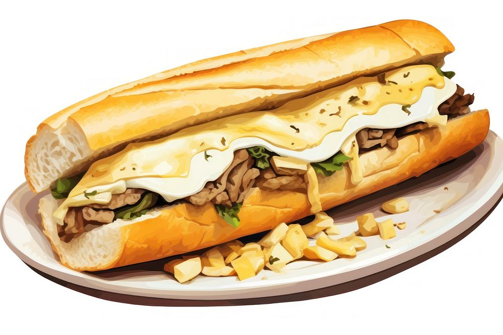 Philly cheesesteak sandwich bread food. AI generated Image by rawpixel.