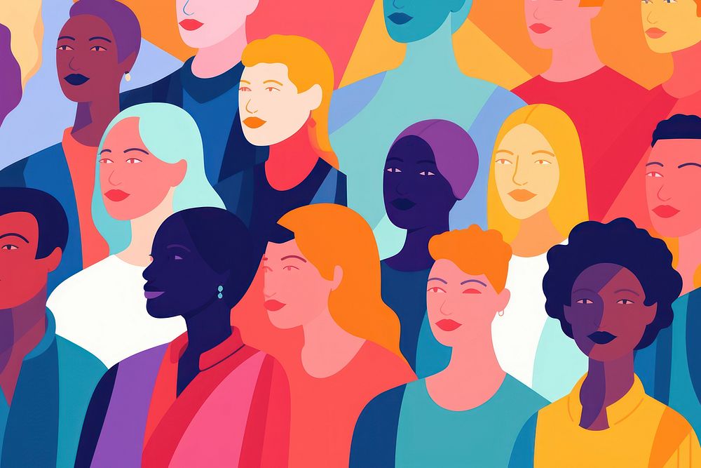 Embracing diversity community drawing adult. AI generated Image by rawpixel.