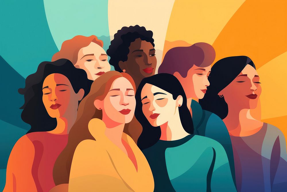 Embracing diversity drawing adult togetherness. AI generated Image by rawpixel.