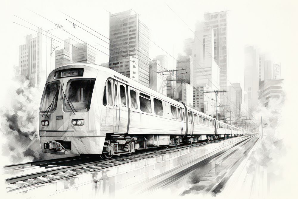 Train city vehicle railway. AI generated Image by rawpixel.