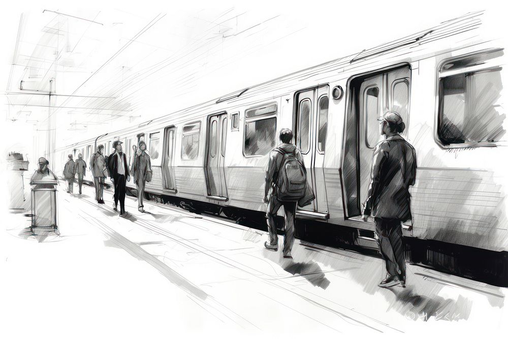 Subway train railway vehicle. AI generated Image by rawpixel.