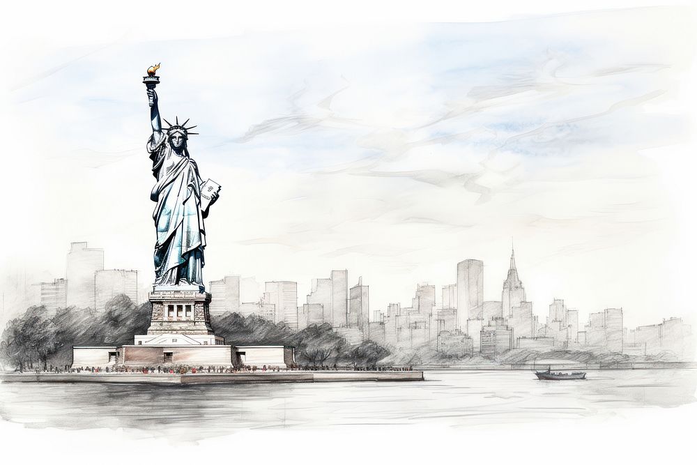 Statue sketch landscape sculpture. AI generated Image by rawpixel.