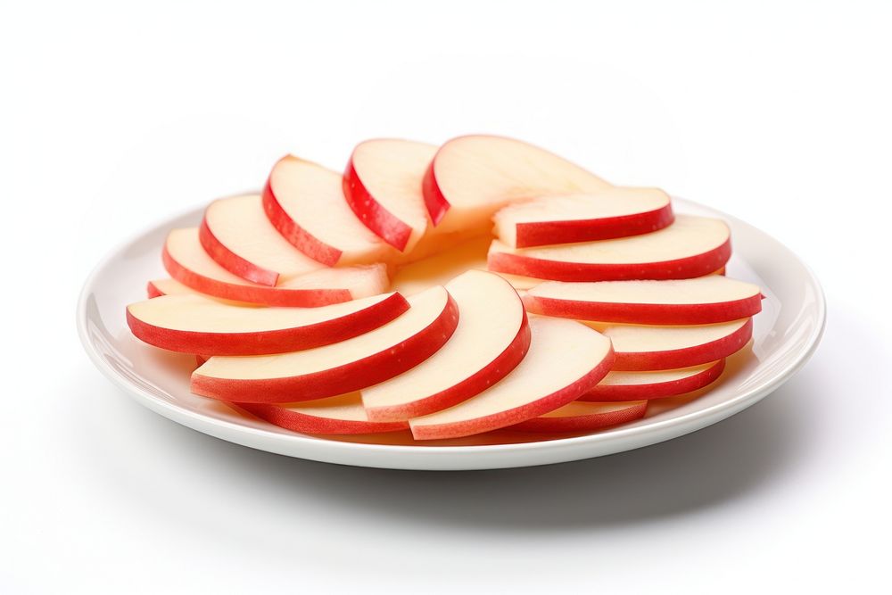 Plate slice fruit apple. AI generated Image by rawpixel.