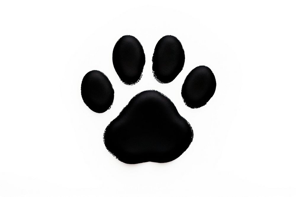 Black animal dog footprint paw black white background electronics. 