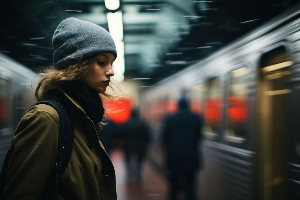 Subway photography portrait adult. AI generated Image by rawpixel.