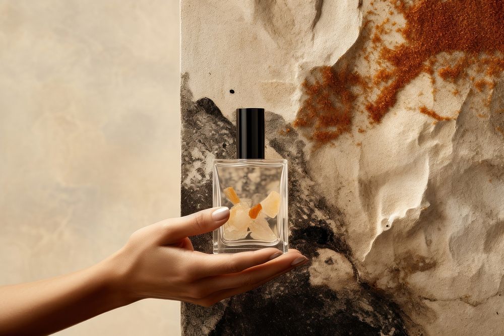 Perfume bottle cosmetics holding glass. AI generated Image by rawpixel.