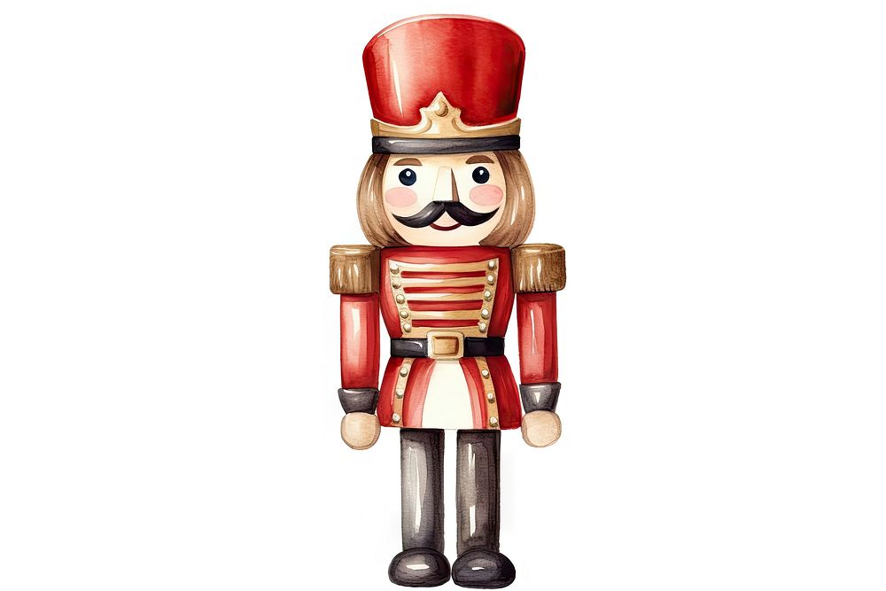 Nutcracker toy white background representation. AI generated Image by rawpixel.