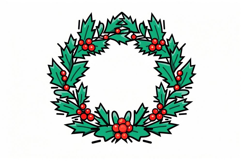 Christmas wreath pattern line celebration. AI generated Image by rawpixel.