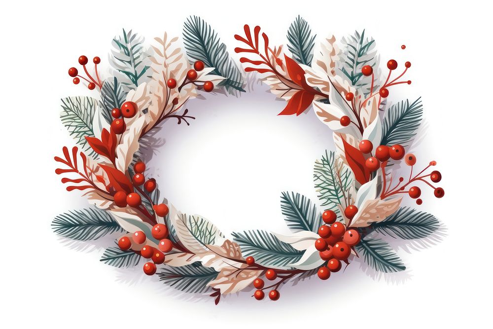 Christmas wreath celebration decoration snowflake. AI generated Image by rawpixel.