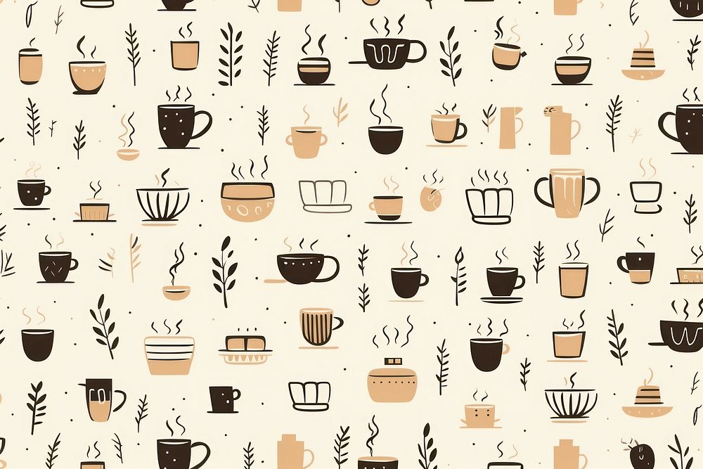 Coffee backgrounds pattern plant. AI generated Image by rawpixel.