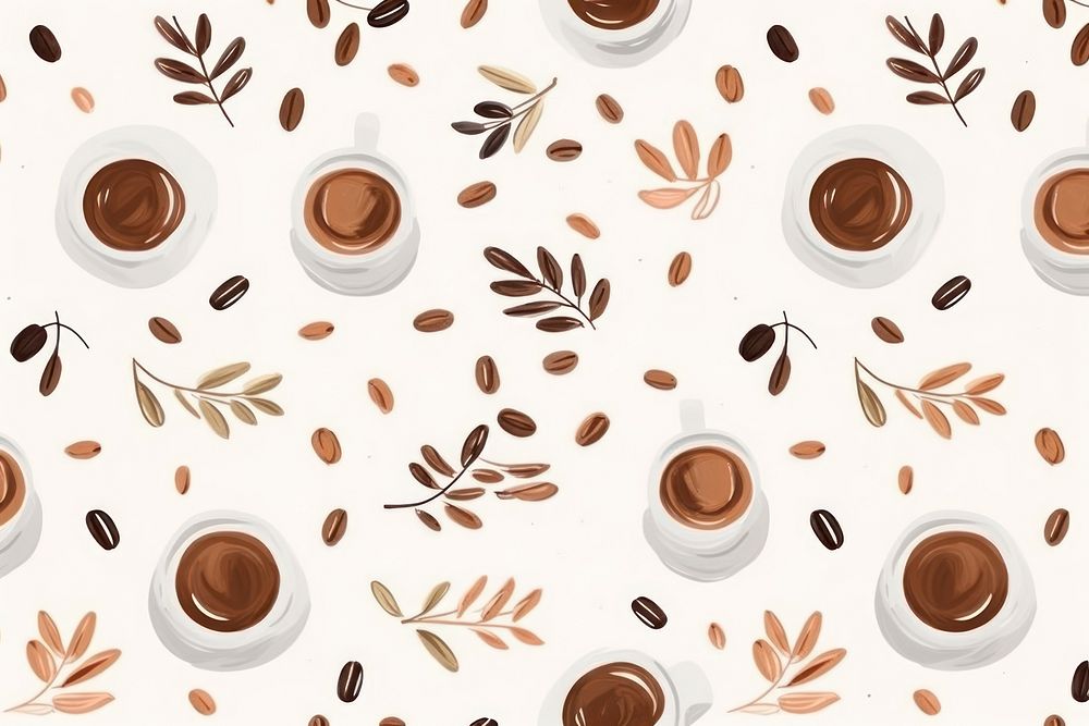 Coffee pattern backgrounds refreshment. AI generated Image by rawpixel.
