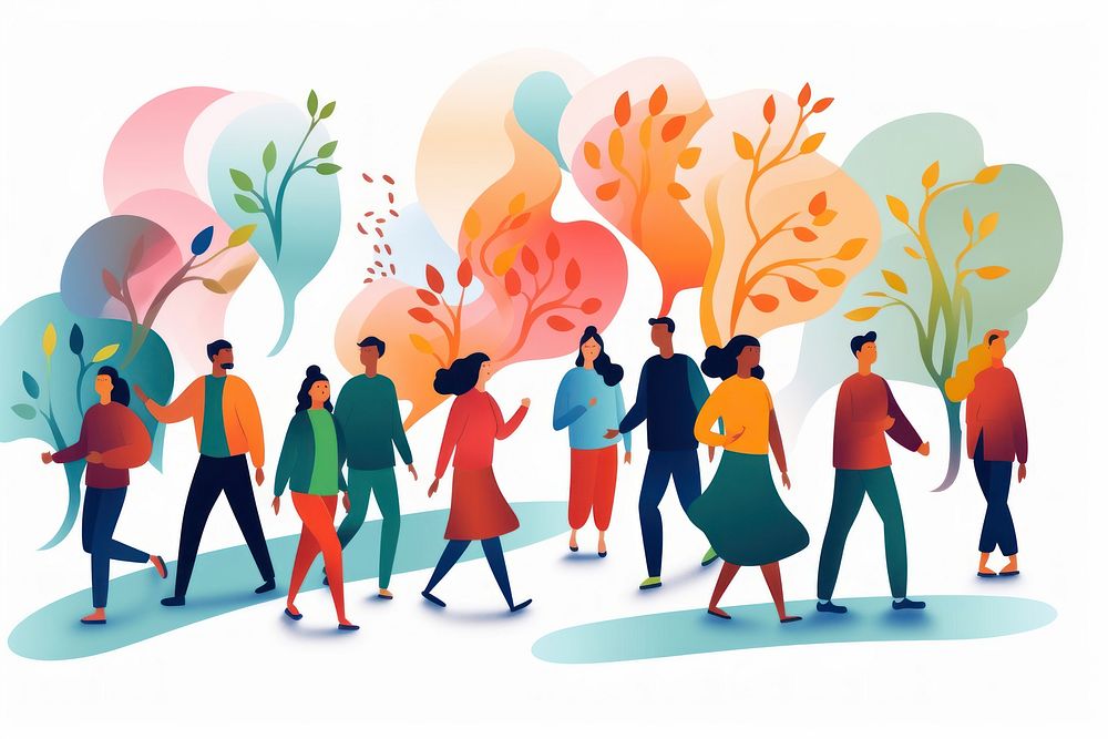 Inclusive activity drawing walking people. AI generated Image by rawpixel.