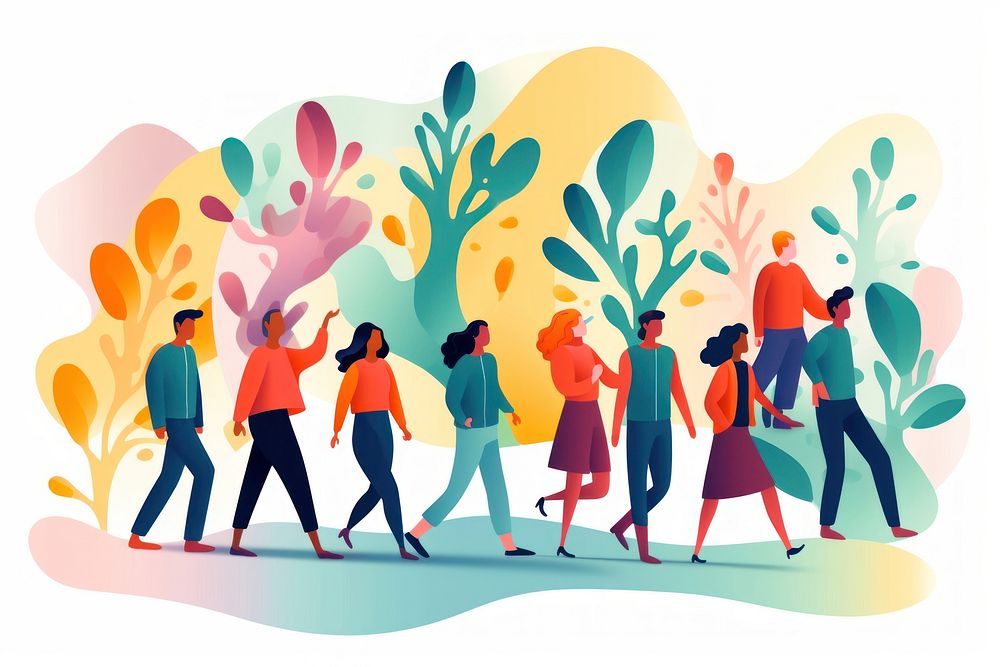 Inclusive activity walking drawing people. AI generated Image by rawpixel.