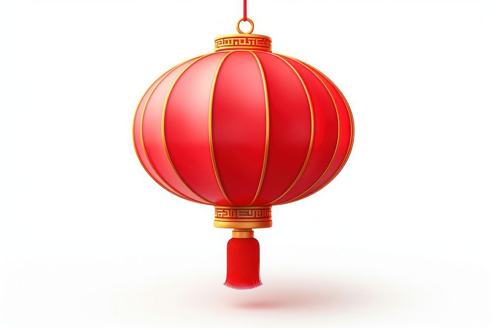 Chinese Red Lantern lantern red white background. 