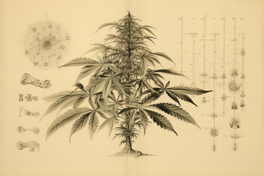 Weed drawing sketch plant. AI generated Image by rawpixel.