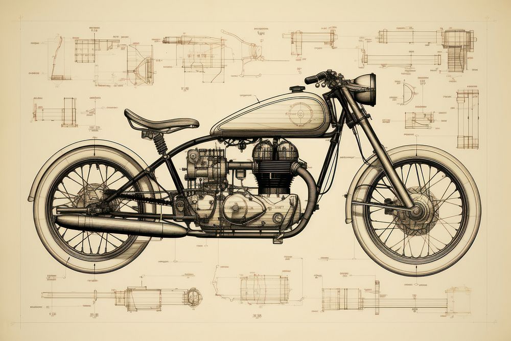 Bike motorcycle vehicle drawing. 