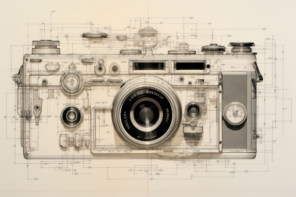 Camera drawing diagram electronics. AI generated Image by rawpixel.