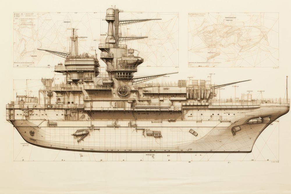 Ship battleship military warship. AI generated Image by rawpixel.