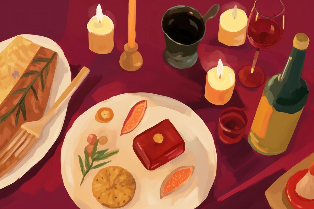 New year party plate food meal. AI generated Image by rawpixel.