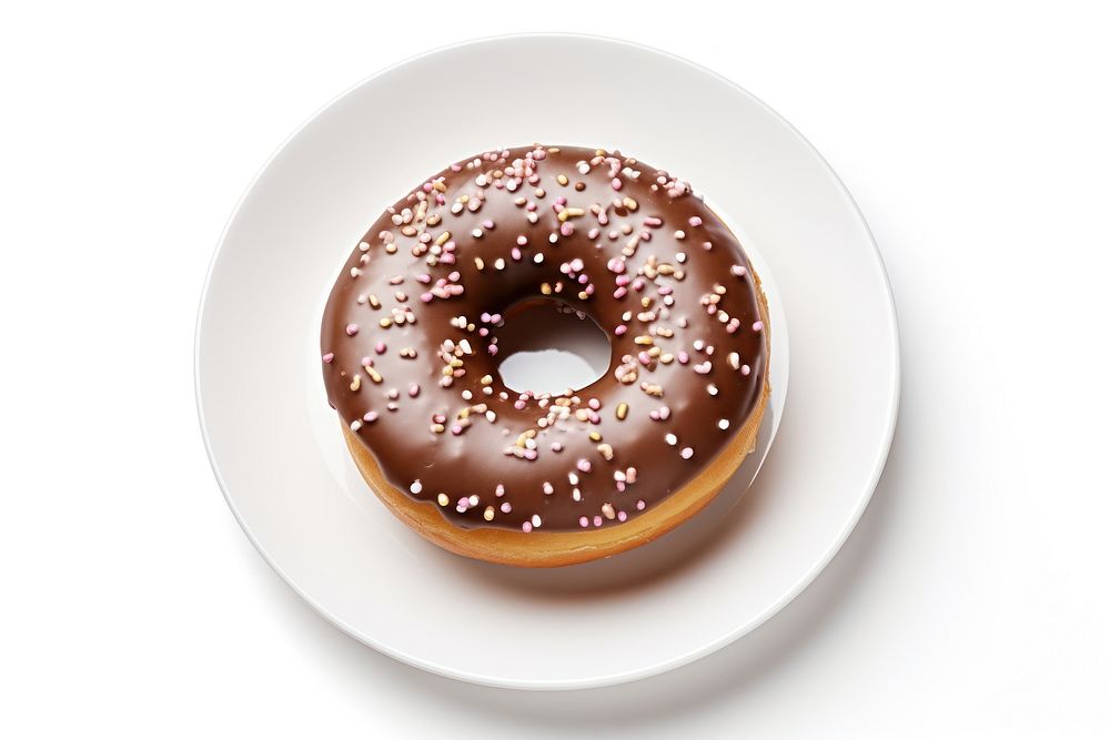 Donut plate bagel food. AI generated Image by rawpixel.