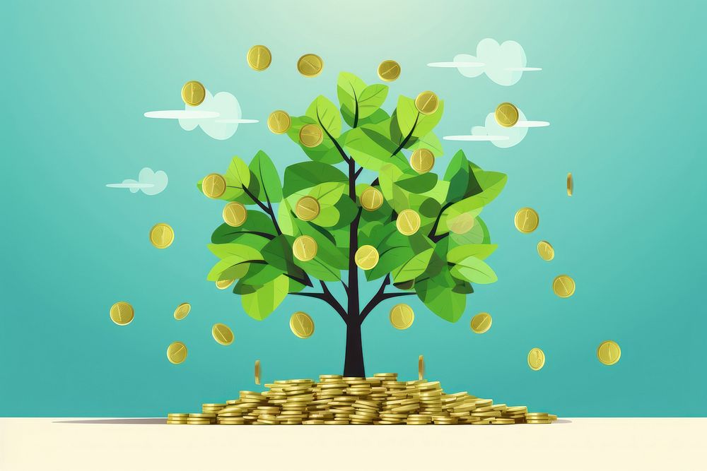 Money savings growth tree. AI generated Image by rawpixel.