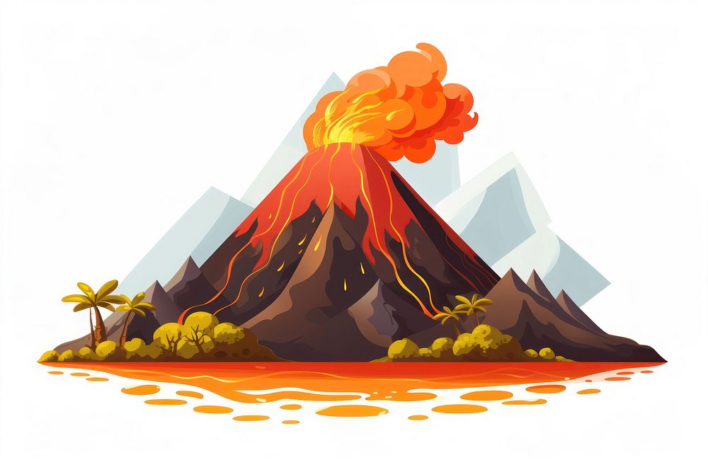 Volcano mountain outdoors nature. AI generated Image by rawpixel.
