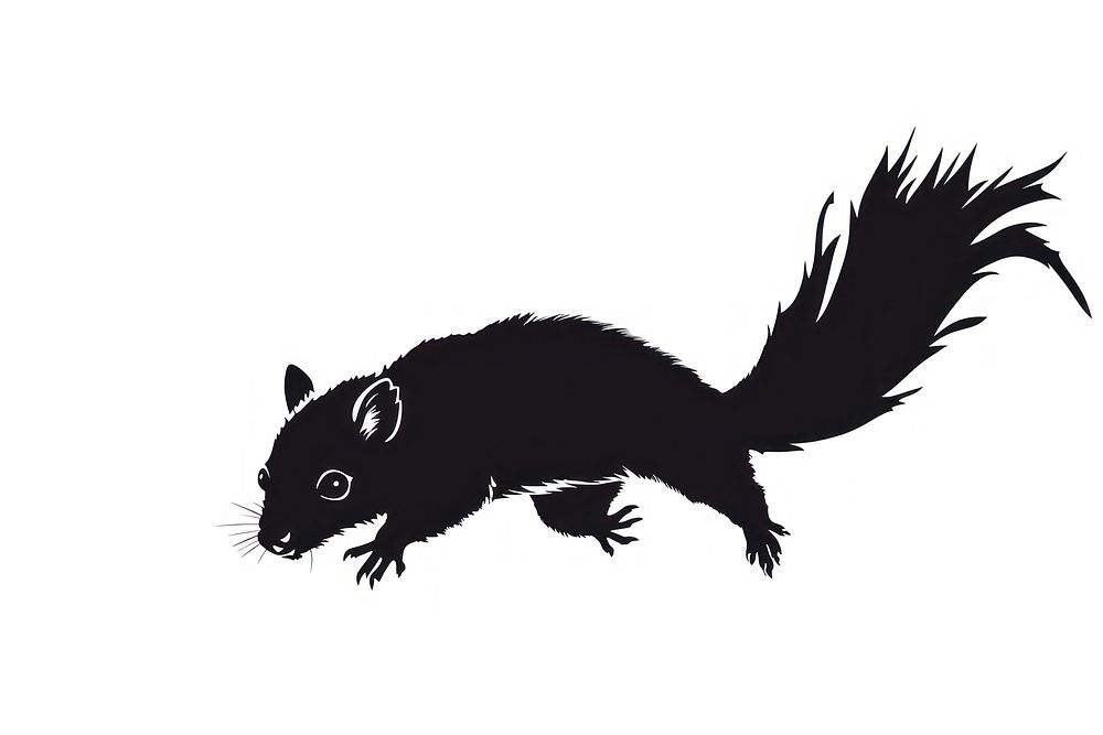 Flying squirrel silhouette animal mammal rodent. AI generated Image by rawpixel.
