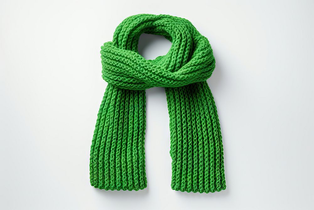 Knit scarf sweater green white background. AI generated Image by rawpixel.