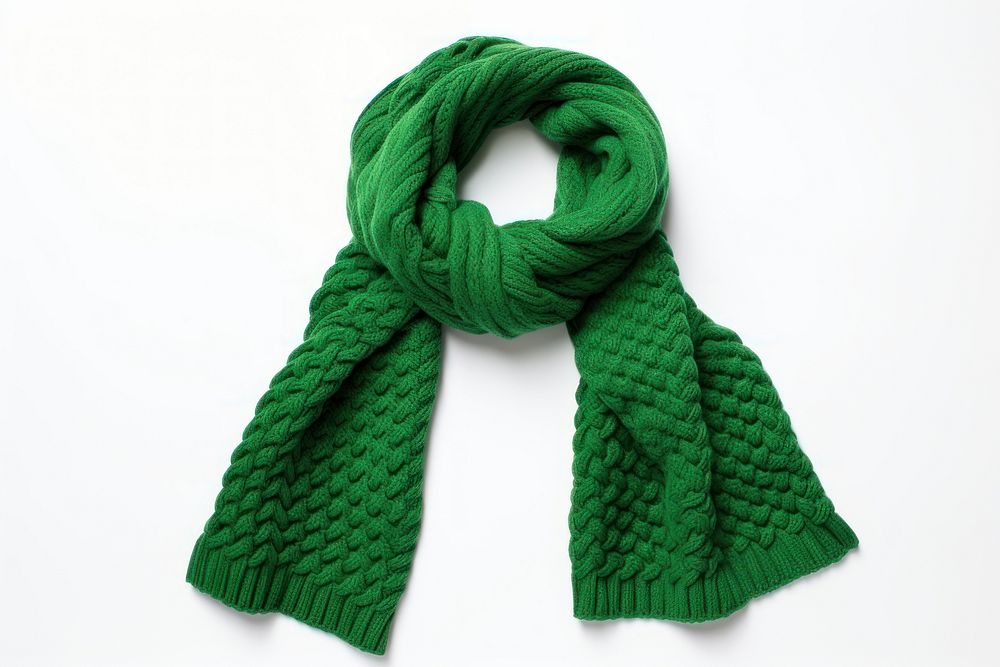 Knit scarf sweater green white background. AI generated Image by rawpixel.