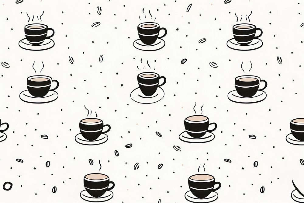 Coffee cup backgrounds pattern drink. AI generated Image by rawpixel.
