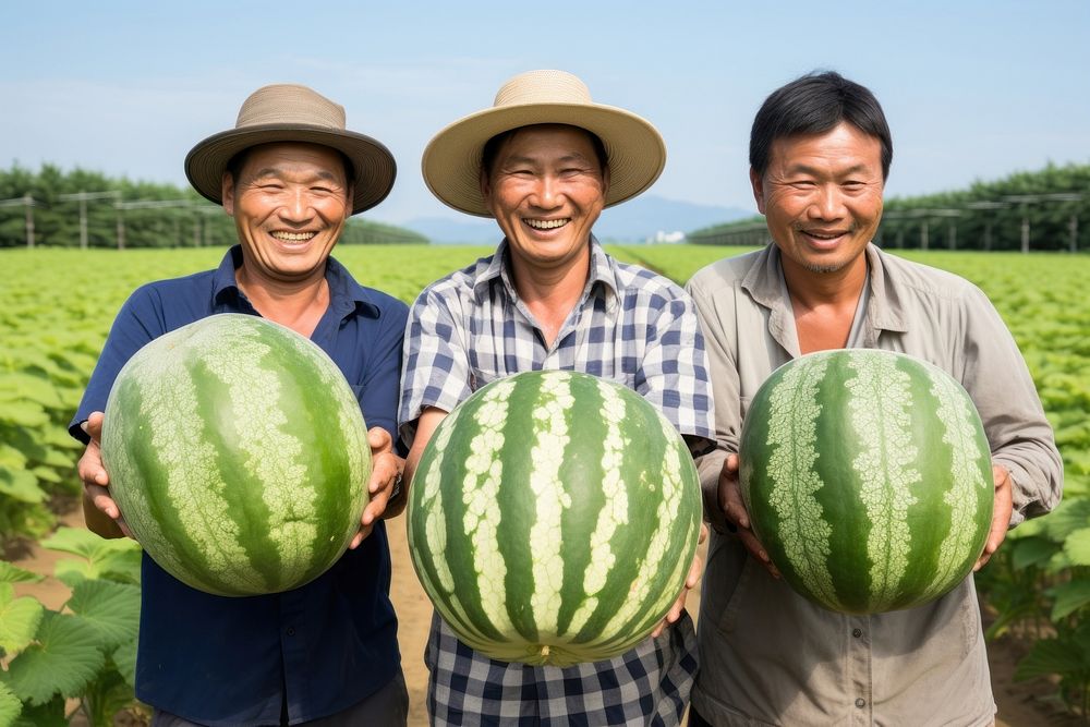 Melon portrait farmer adult. AI generated Image by rawpixel.